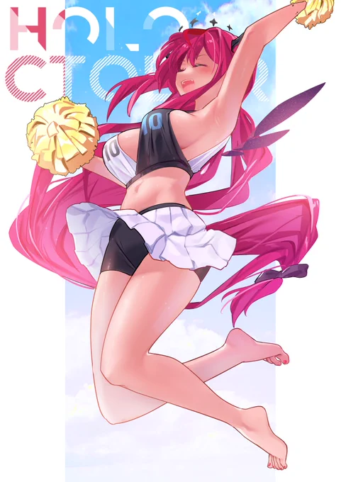 Holoctober day 5 - Cheerleader (IRyS)  I'm slowly learning new techniques...#HOLOctober #IRySart 