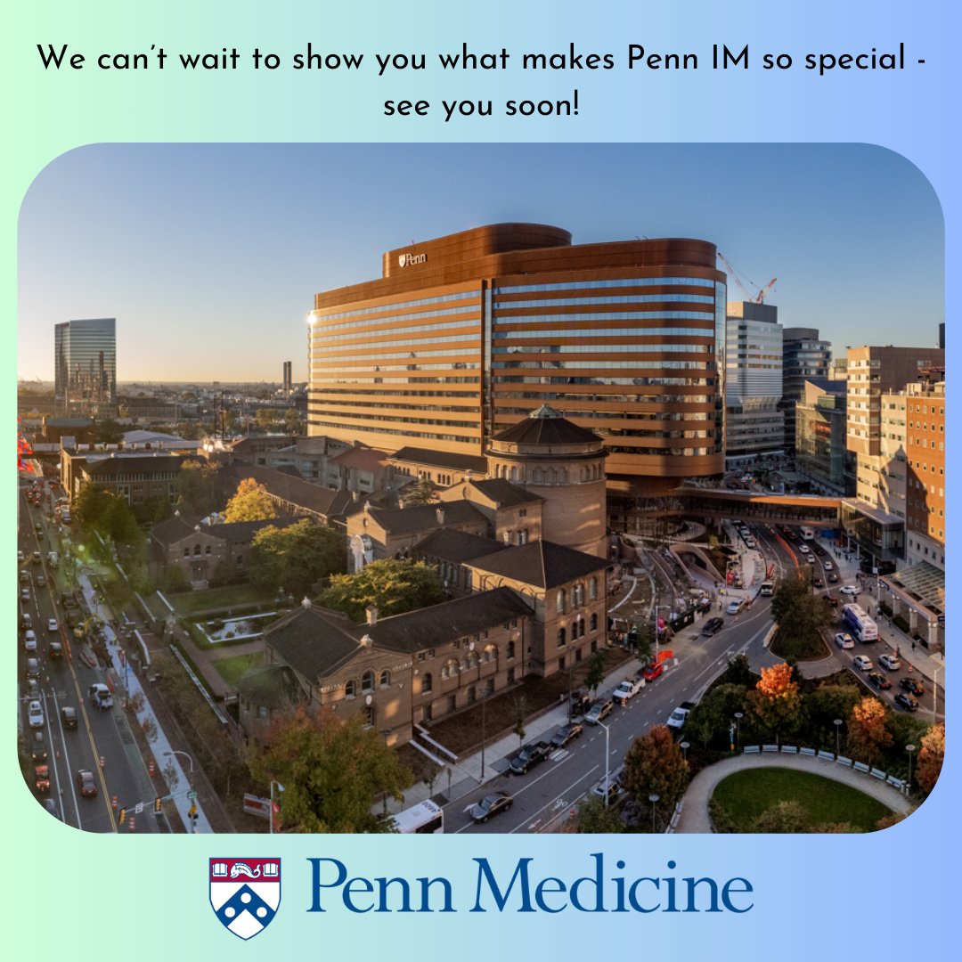 Hello future leaders of internal medicine 🤩!  We spend a lot of time reviewing applications in a holistic manner and want to share our interview timeline for this season. We can’t wait to meet you and show you all the incredible opportunities that await here at Penn IM!