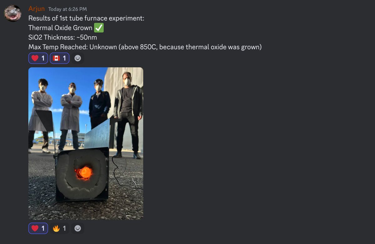 we just grew some thermal oxide in our homemade tube furnace

<a href="/waterloofab/">The Waterloo Hacker Fab</a>