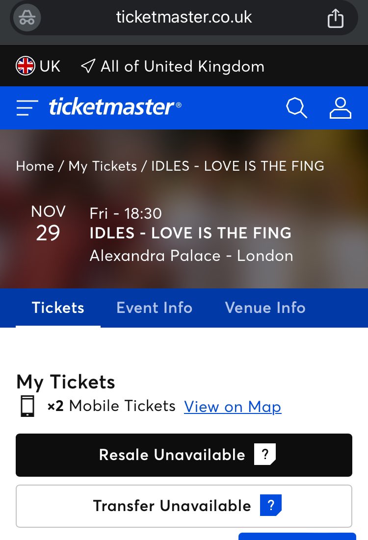 OiSpurs's tweet photo. Selling my 2 tickets to see @idlesband at @Yourallypally 
Unfortunately can’t make it no more 🥲

#idles #idlestickets https://t.co/NN3LmxBOjh