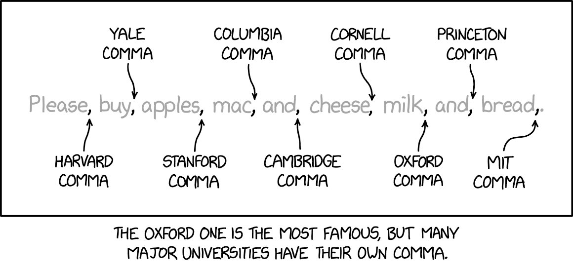 University Commas xkcd.com/2995