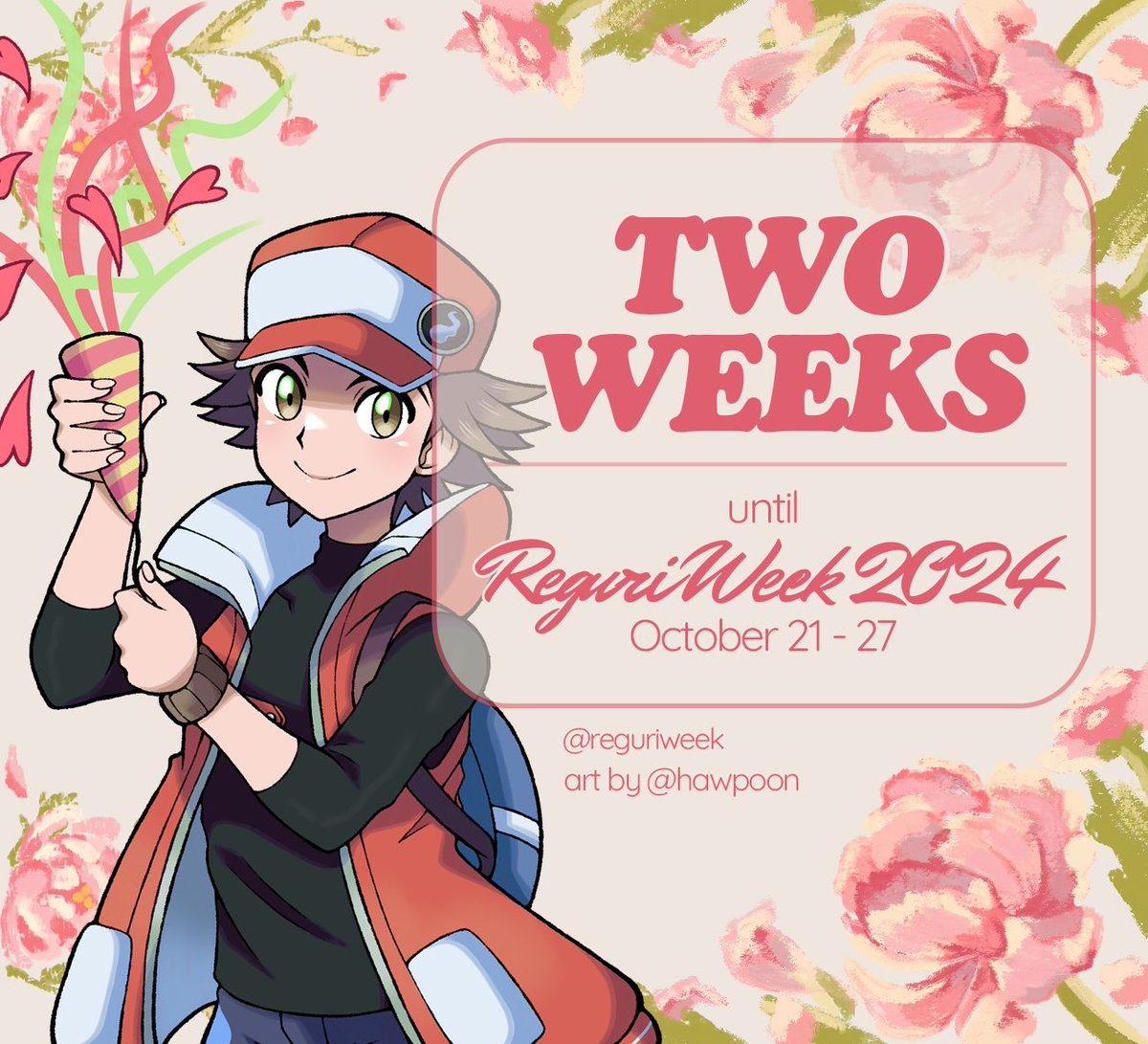 Heads up! Only 2 weeks left until #reguriweek2024 begins! 🌷 

Make sure to get some rest and have fun as you work in your entries. We encourage working in advance, but late entries are also okay! 

See you soon!

#namelessshipping #レグリ

art credit: <a href="/hawpoon/">inglebard</a>
