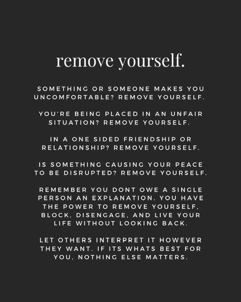 AnHeartist's tweet photo. Agreed!!! Sometimes this is the only solution you have. Just remember, it’s not your job to fix anything or heal people. Just heal yourself n inspire others even by removing yourself from their presence. #RemoveYourself https://t.co/APk7ltfyc4