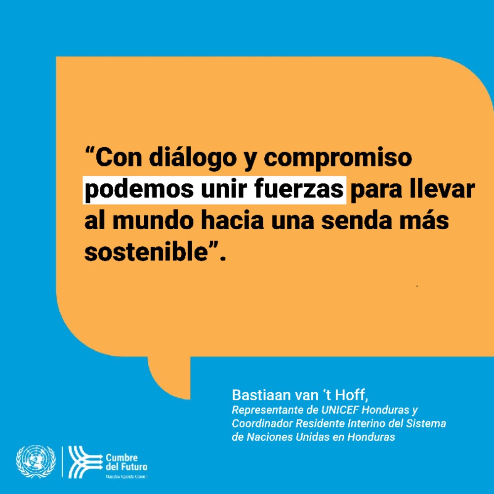Las juventudes en🇭🇳fueron protagonistas en la Cumbre del Futuro, alzando su voz en educación, #DDHH y empleo. ONU 🇭🇳 y el <a href="/GobiernoHN/">Gobierno de Honduras</a> les acompañaron en la construcción de una visión conjunta para el país, destaca <a href="/bastiaan_UNICEF/">Bastiaan van ‘t Hoff</a>, 
C.R. Interino.

🔗bit.ly/4gXdlFa