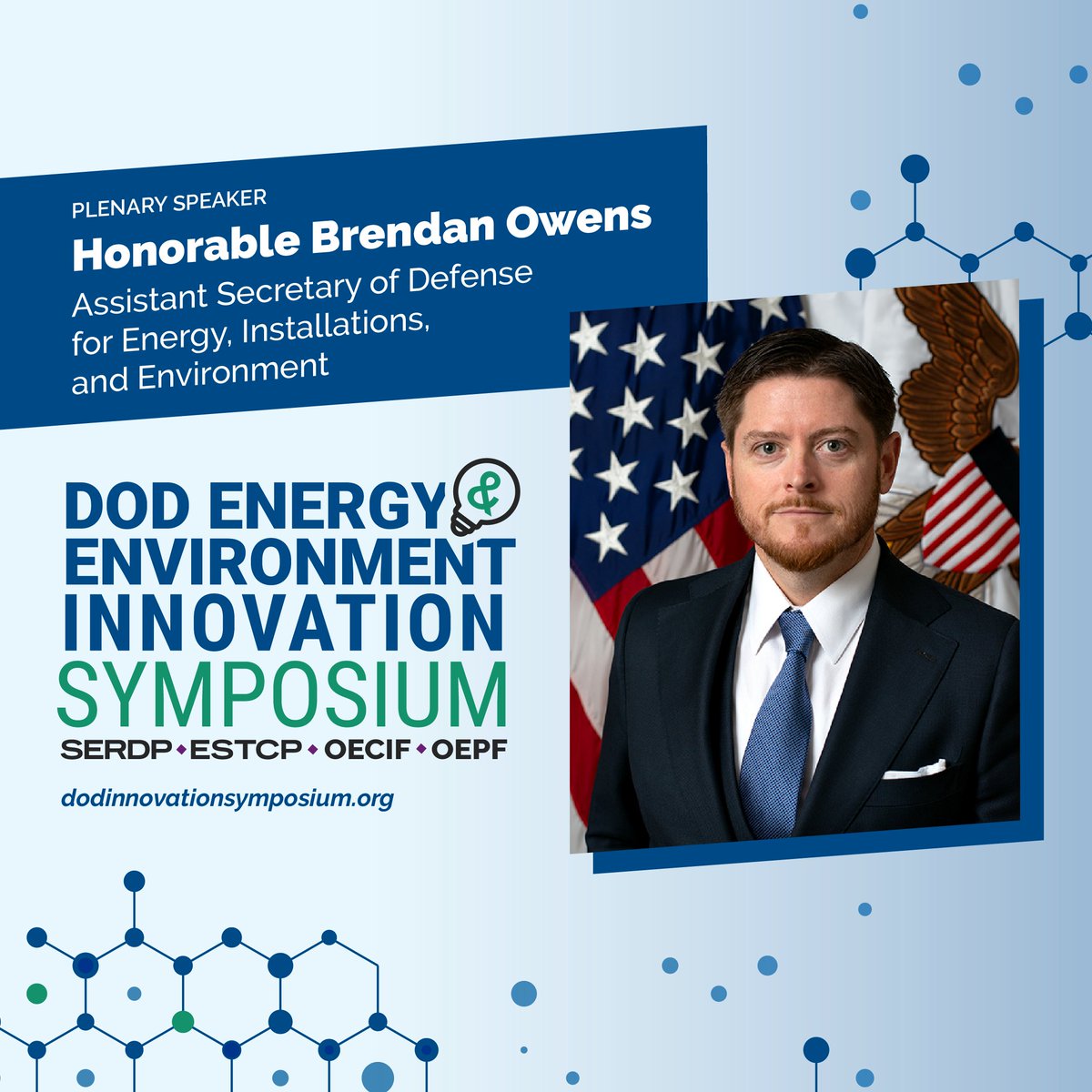 SERDP_ESTCP's tweet image. We are excited to announce the Honorable Brendan Owens and Sherri Goodman as keynote speakers for the opening plenary session of the 2024 DoD Energy and Environment Innovation Symposium on Tuesday, December 3. Register and learn more here: dodinnovationsymposium.org