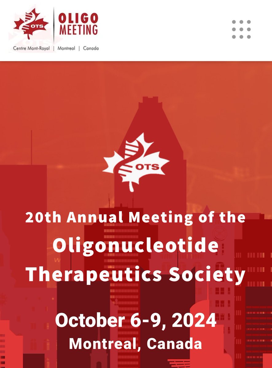 Outstanding symposium in Montreal on therapeutic oligonucleotides !!