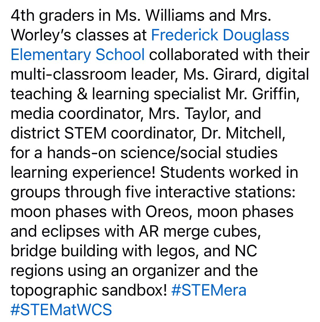 TheSTEMnerdette's tweet image. #STEMatWCS