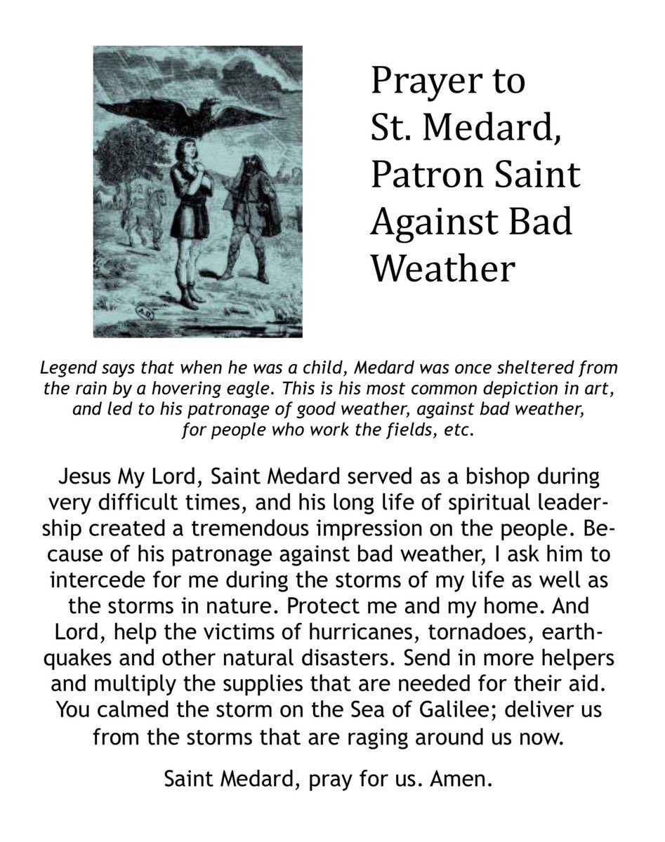Prayers for Florida.

Saint Medard, pray for us.
