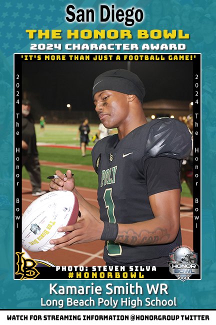 Honor Bowl (@honorbowl) on Twitter photo 2024 Honor Bowl Player Awards: <a href="/KamarieSmith7/">Kamarie Smith</a> Is the 2024 Honor Bowl Character Award winner <a href="/LBPoly_Football/">Long Beach Poly Football ๐๐</a> Congratulations! 2024 Honor Bowl Player Awards: <a href="/KamarieSmith7/">Kamarie Smith</a> Is the 2024 Honor Bowl Character Award winner <a href="/LBPoly_Football/">Long Beach Poly Football ๐๐</a> Congratulations!