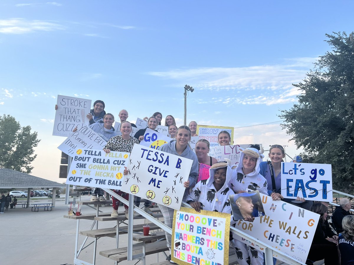 Varsity showing out to cheer on our JV girls 💙