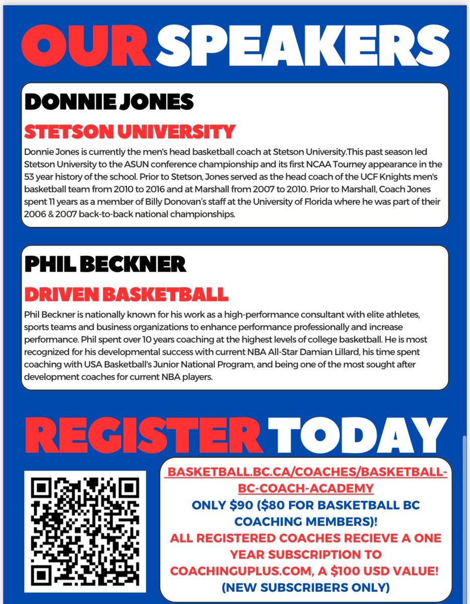 Matthew McKay (@matthewjmckay) on Twitter photo Amazing lineup of speakers, and an opportunity for ongoing learning through Coachinguplus.
Get signed up and share with coaches in your circle!
Register at basketball.bc.ca
@basketballbc <a href="/CanBball/">Canada Basketball</a> <a href="/Coaching_U/">Coaching U</a> <a href="/BBallImmersion/">Chris Oliver</a> <a href="/PhilBeckner/">Phil Beckner</a> Amazing lineup of speakers, and an opportunity for ongoing learning through Coachinguplus.
Get signed up and share with coaches in your circle!
Register at basketball.bc.ca
@basketballbc <a href="/CanBball/">Canada Basketball</a> <a href="/Coaching_U/">Coaching U</a> <a href="/BBallImmersion/">Chris Oliver</a> <a href="/PhilBeckner/">Phil Beckner</a>