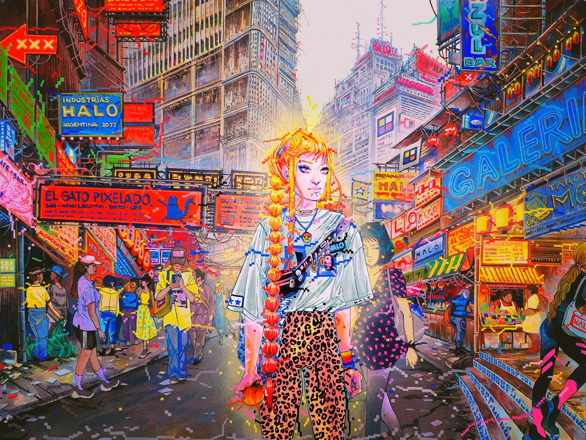 RocioCeleEguia's tweet photo. //Do Androids Dream With Reality//
@artistprogram_ @zora 
This beauty was created exclusively for the Nouns community and part of the 5th round of Artist Program.
Enjoy all the patience and details I put in this insane piece 🧡
Free mint
✨ CC0 License Attribute✨
🔗👇 https://t.co/miE15LnFU5