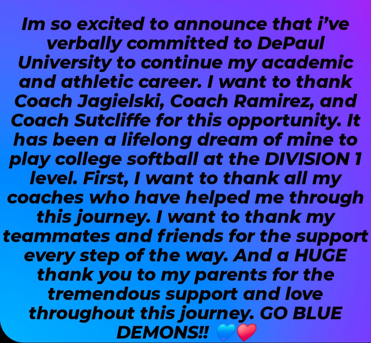 WhittakerZoeyA's tweet image. BLUE DEMON! @DePaulSB @lizjagielski @sut24 @Abbers410 @BanditsTrackMer @WhitBreJustinR @JBacksmeyer @BKemp63 @ADerekMoore @kylehardin08 @BillConroy60534