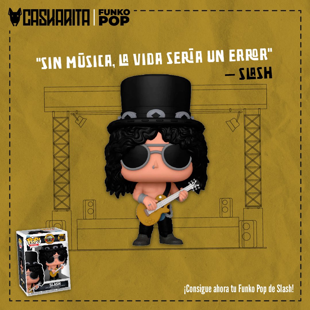 ¡Peperros, prepárense para rockear! 🎸 

El Funko Pop de Slash ya está en caskarita.com

Si tu vitrina no tiene este crack con sombrero y guitarra, ¿en serio eres fan? 🤘

Envíos GRATIS a todo 🇲🇽.