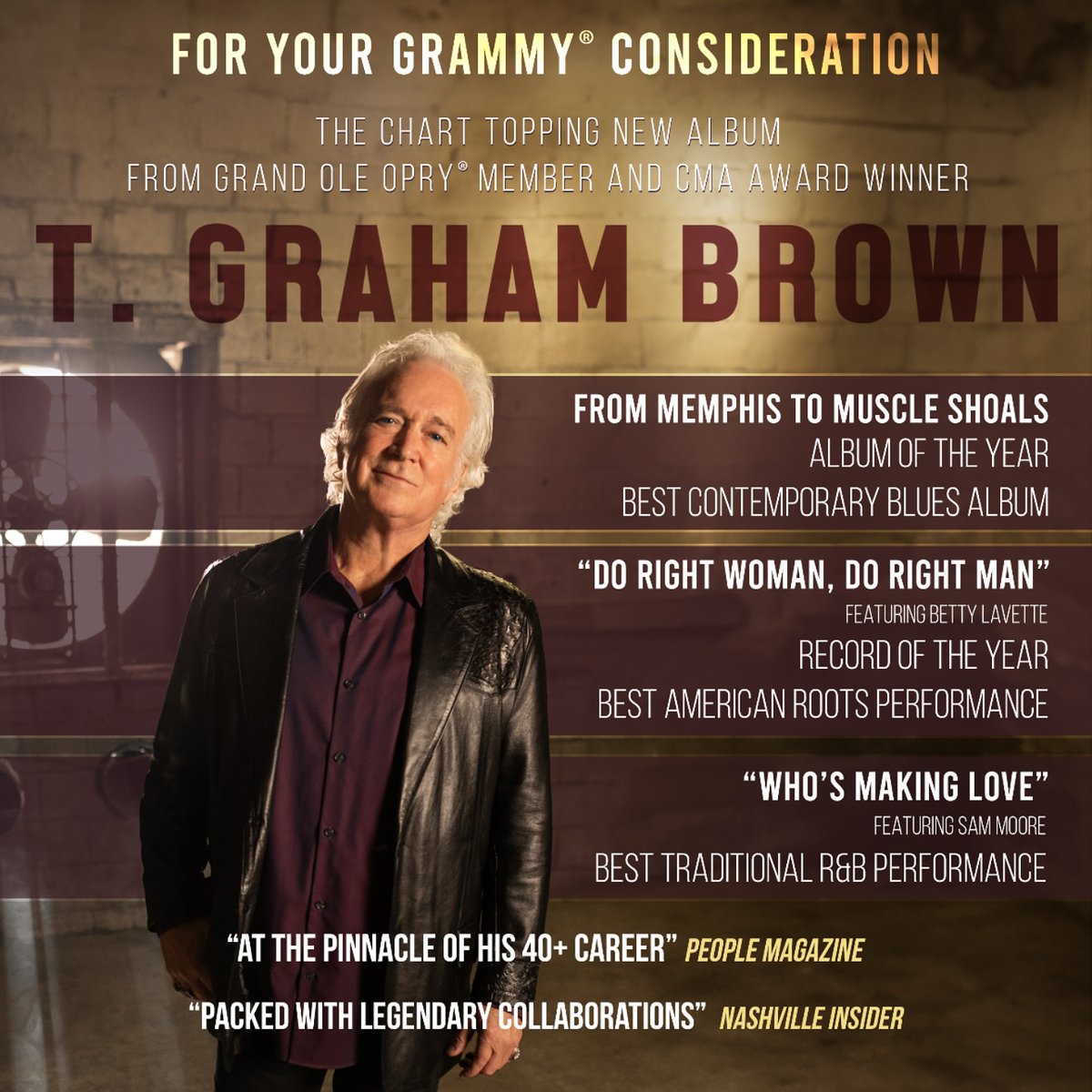 Bettye LaVette (@bettyelavette) on Twitter photo My duet with the soulful <a href="/TGrahamBrown/">T. Graham Brown</a> on his new album has been put in the running for Grammy submissions. He's got a few others as well. Hope you'll consider voting. Listen to our song here. youtube.com/watch?v=7c1hOe… My duet with the soulful <a href="/TGrahamBrown/">T. Graham Brown</a> on his new album has been put in the running for Grammy submissions. He's got a few others as well. Hope you'll consider voting. Listen to our song here. youtube.com/watch?v=7c1hOe…