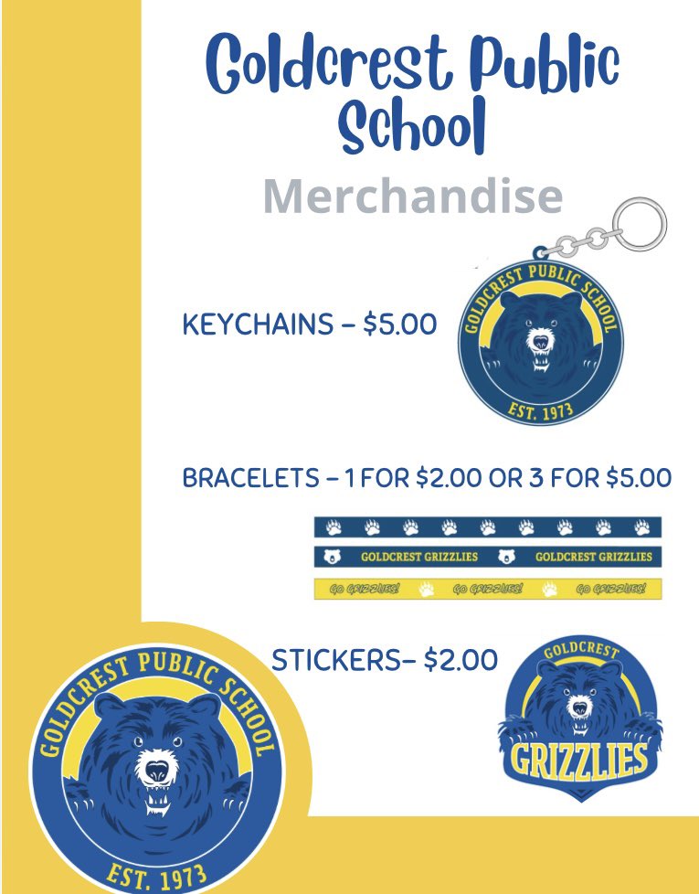We can’t wait to see you at Open House, Goldcrest! You can buy school merch, meet the staff, complete a scavenger hunt and more!