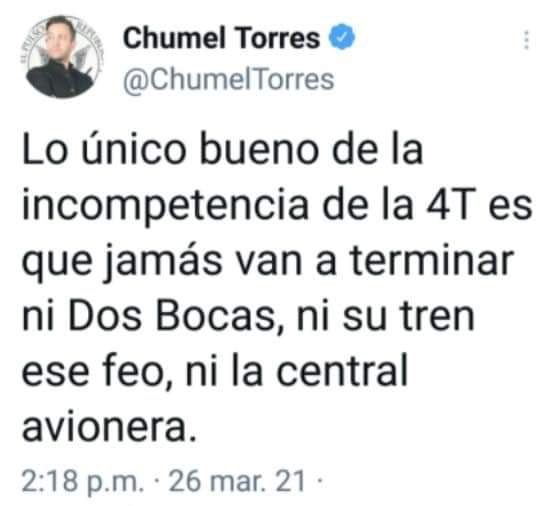 ¿Se acuerdan cuando Chumel Torres dijo que el AIFA era una central avioneta que nunca iban a terminar?

Esa central avionera acaba de ser reconocida como el segundo aeropuerto más bello a nivel mundial con el premio Versailles que se otorga en Francia.

¿Se le fue el internet?