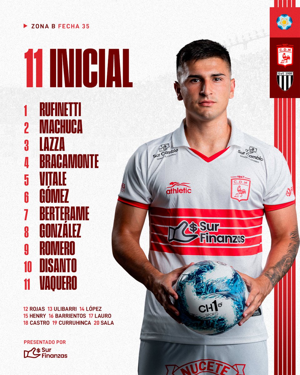 #JuegaMorón | 📢 ¡ASÍ SALIMOS! 📢

📋 Estos son los elegidos César Monasterio para enfrentar a Gimnasia (M) a partir de las 21:05.

#SomosElOeste🐓