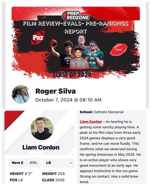 Liam Conlon (@liamconlon__) on Twitter photo Thank you for the mention!! Season is going great, big week coming up. Mid season film dropping soon.
@PRZ_CoachSilva Thank you!
<a href="/PRZ_CoachQuisse/">Coach Marquisse Silva</a>
<a href="/PRZNewEngland/">Prep Redzone New England</a>
<a href="/AlPopsFootball/">ππ ππ¨π©π¬</a> Thank you for the mention!! Season is going great, big week coming up. Mid season film dropping soon.
@PRZ_CoachSilva Thank you!
<a href="/PRZ_CoachQuisse/">Coach Marquisse Silva</a>
<a href="/PRZNewEngland/">Prep Redzone New England</a>
<a href="/AlPopsFootball/">ππ ππ¨π©π¬</a>