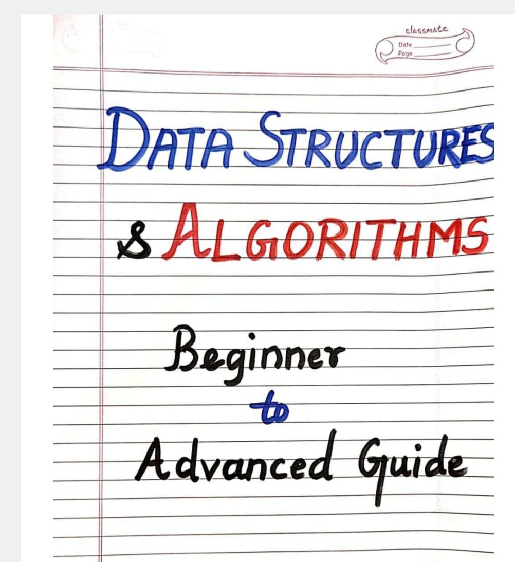 BharukaShraddha's tweet image. Data Structures and Algorithms are essential for mastering programming in 2024, and are widely used in coding interviews, problem-solving, and much more.

Here’s your Complete Beginner to Advanced Guide 📚💻

All, FREE of cost! 

Simply:

1. Follow me (So I can DM)
2. Like &amp;amp;…
