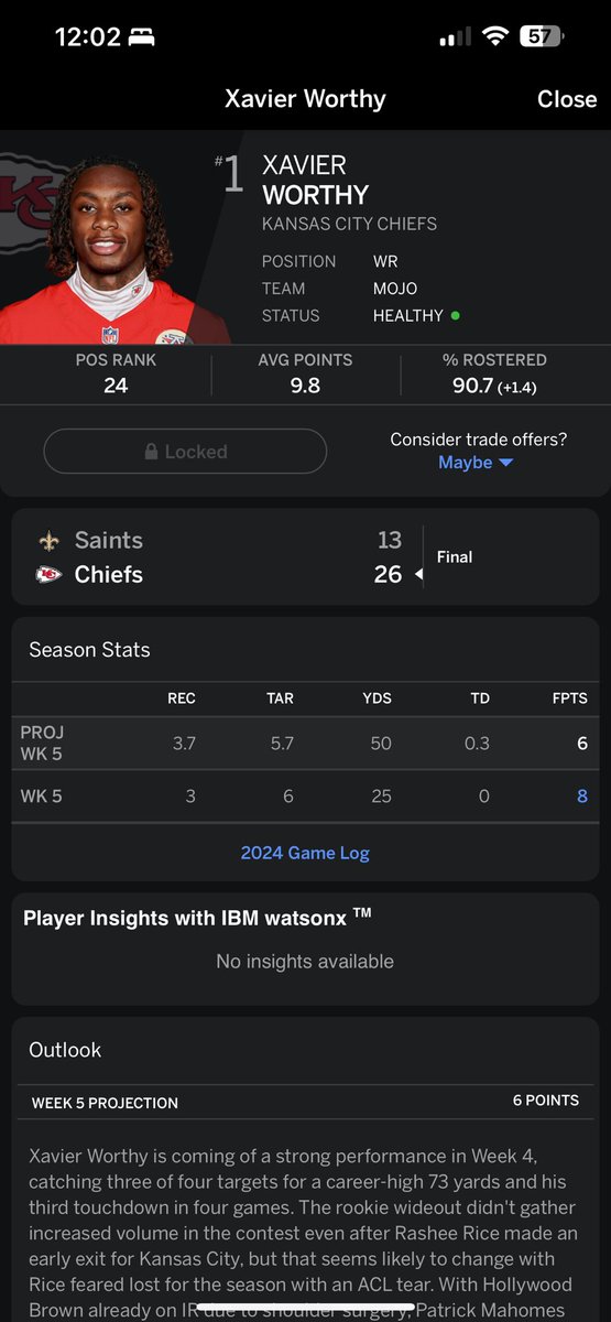 tashima_sample's tweet photo. #FantasyFootball #ESPN where’s my 13 point for Xavier? The TD was not credited to his stats https://t.co/76JSrWsiPg