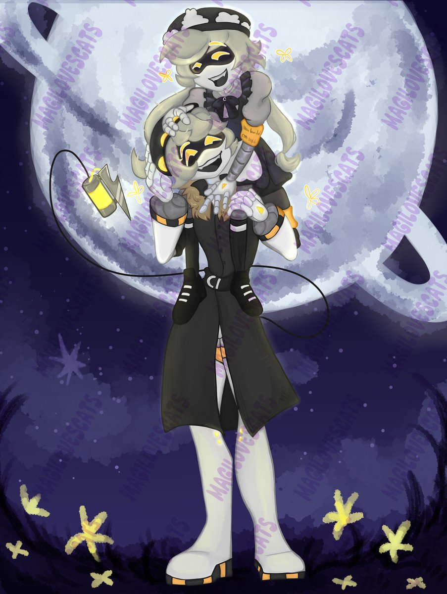 Got this amazing commission from <a href="/magilovescats/">💕 Magilovescats (gone 4 college & work)</a> for me and <a href="/_dark_x_wolf17/">J i n x 🍉 (Comms closed!)</a> to match! We absolutely love this! 🤍