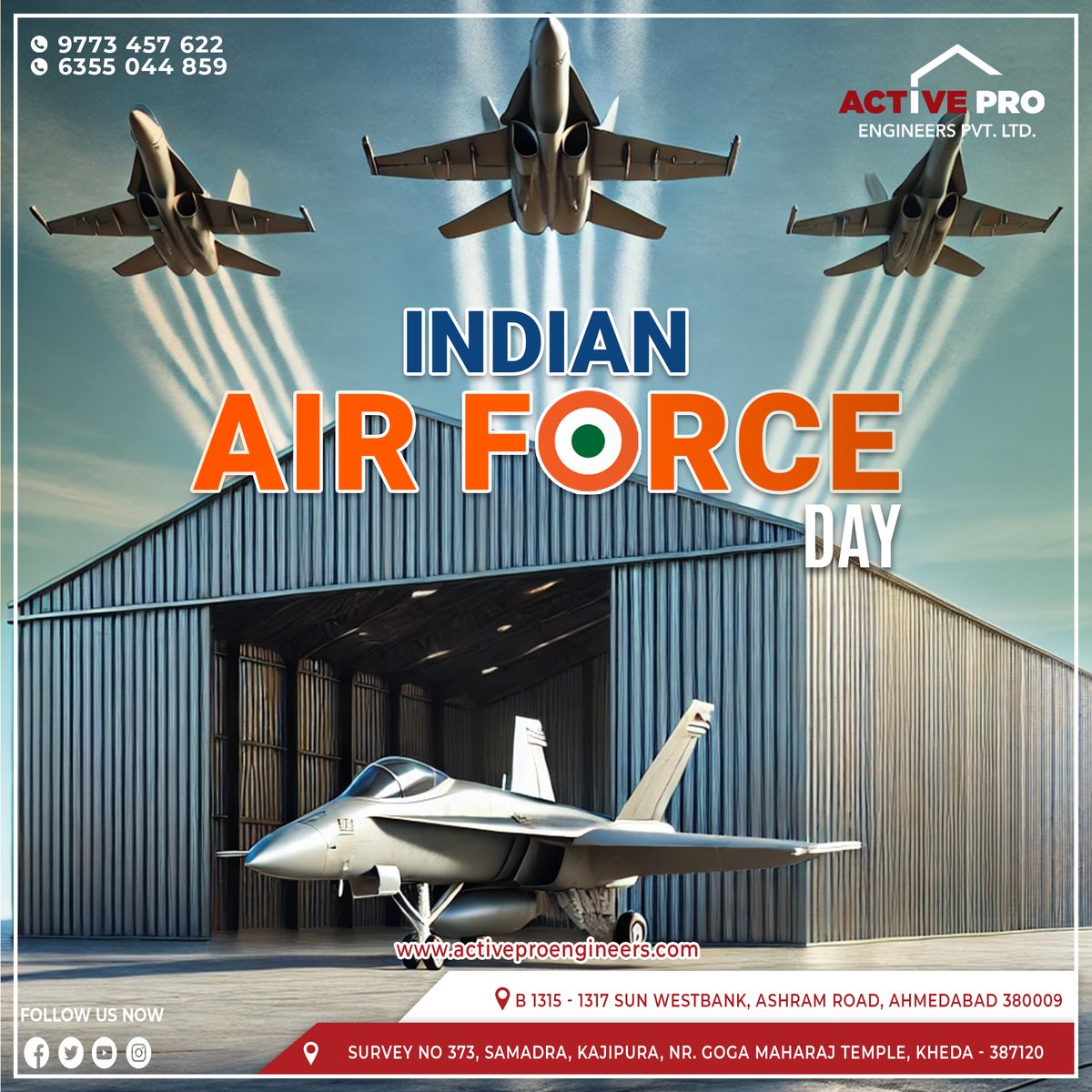 ActiveProEng's tweet image. ✈️🇮🇳 Happy Indian Air Force Day! Today, we salute the bravery &amp;amp; dedication of our IAF personnel who protect our skies. We are proud to support our defense sector! भारतीय वायु सेना #IndianAirForceDay  #ActiveProEngineers #IndianAirForceDay2024  #वायुसेना_दिवस