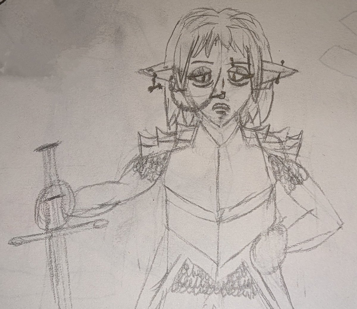 TravAlchemy's tweet photo. Welp I already failed. Still going to try to draw as much as I can this month. Here's Cindarin, my Dark Elf PC for a campaign that starts tomorrow! First time playing His Majesty the Worm, super excited! https://t.co/9SzbTiVWhW