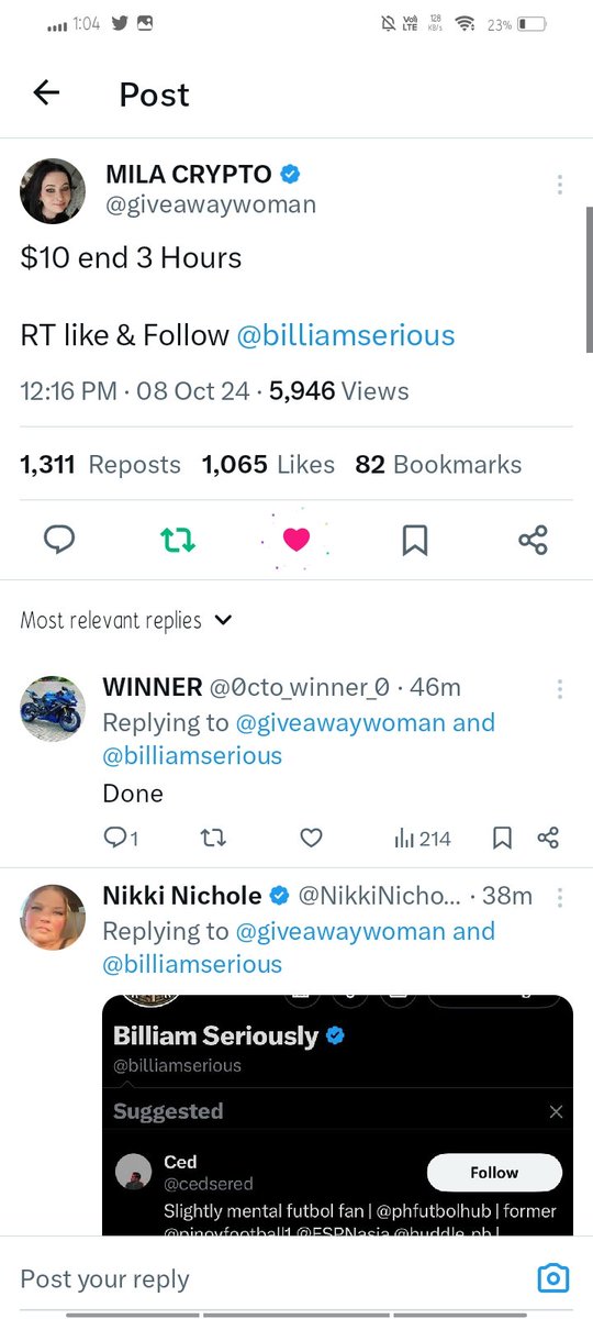 feriowpz's tweet photo. @giveawaywoman @billiamserious done https://t.co/7OBLbB53OG