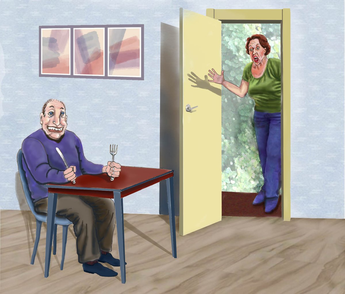 “Parkinson's like an unwelcome guest who's still in my house when I return &amp; have to look after them. They try holding me back as I do my best to face the challenges that are inevitable.”

Illustration inspired by : Richelle Flanagan, diagnosed @ 46. 
Soania Mathur MD, DX @ 28