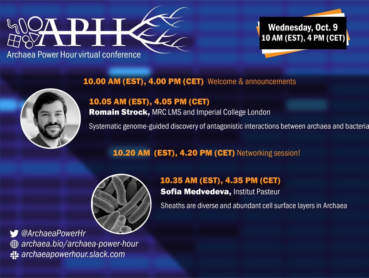 Reminder to catch the second installment of our fall session of Archaea Power Hour tomorrow at 10 AM EST / 4 PM CET. Check your email for the Zoom link or visit our website (link in bio) for more info. Check out the two exciting talks we have planned for you: