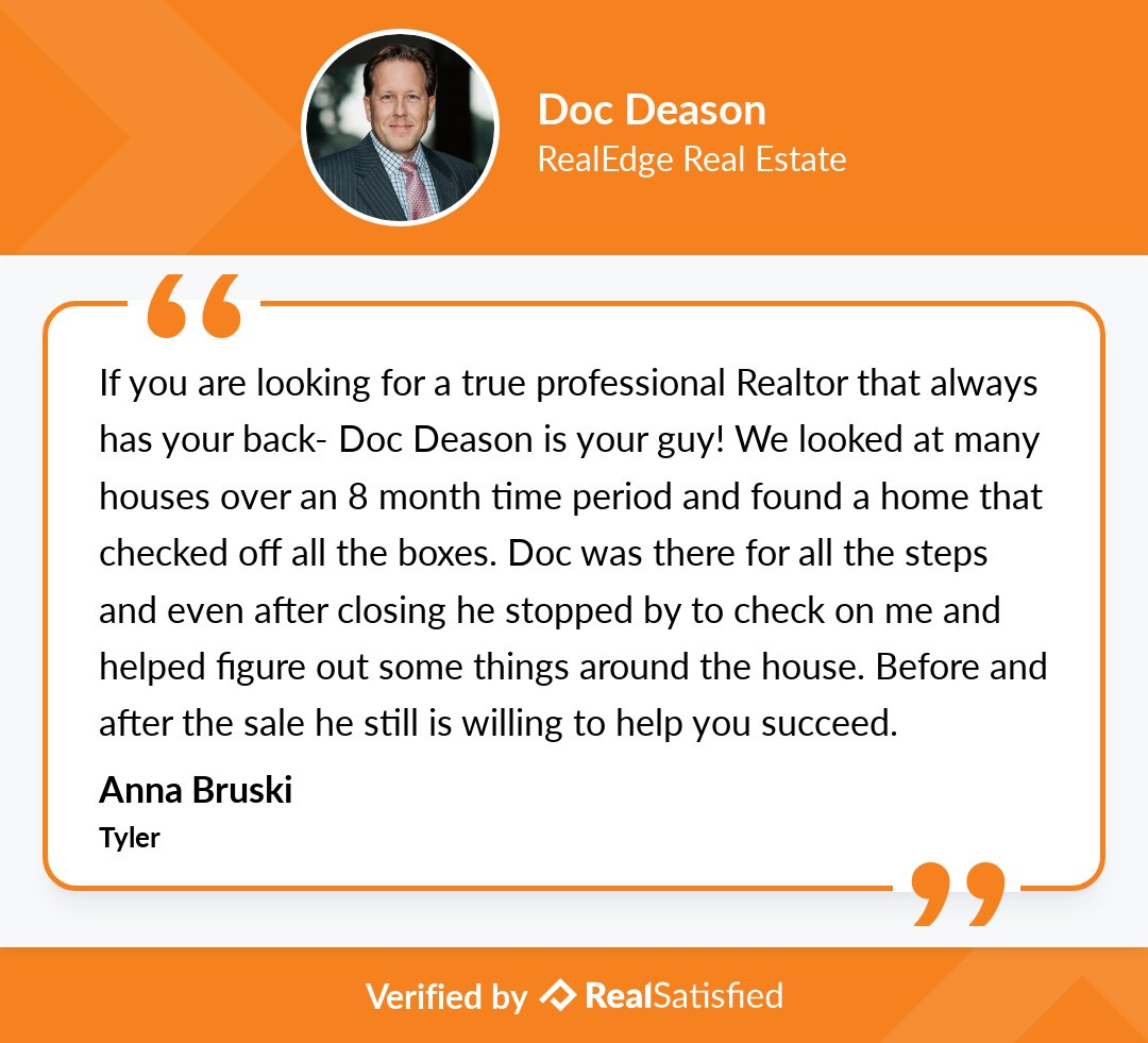 DocDeasonRealty's tweet photo. Yep. This recommendation just made my day. https://t.co/6AL2daMvyg via @realsatisfied https://t.co/brkuTnX3ES