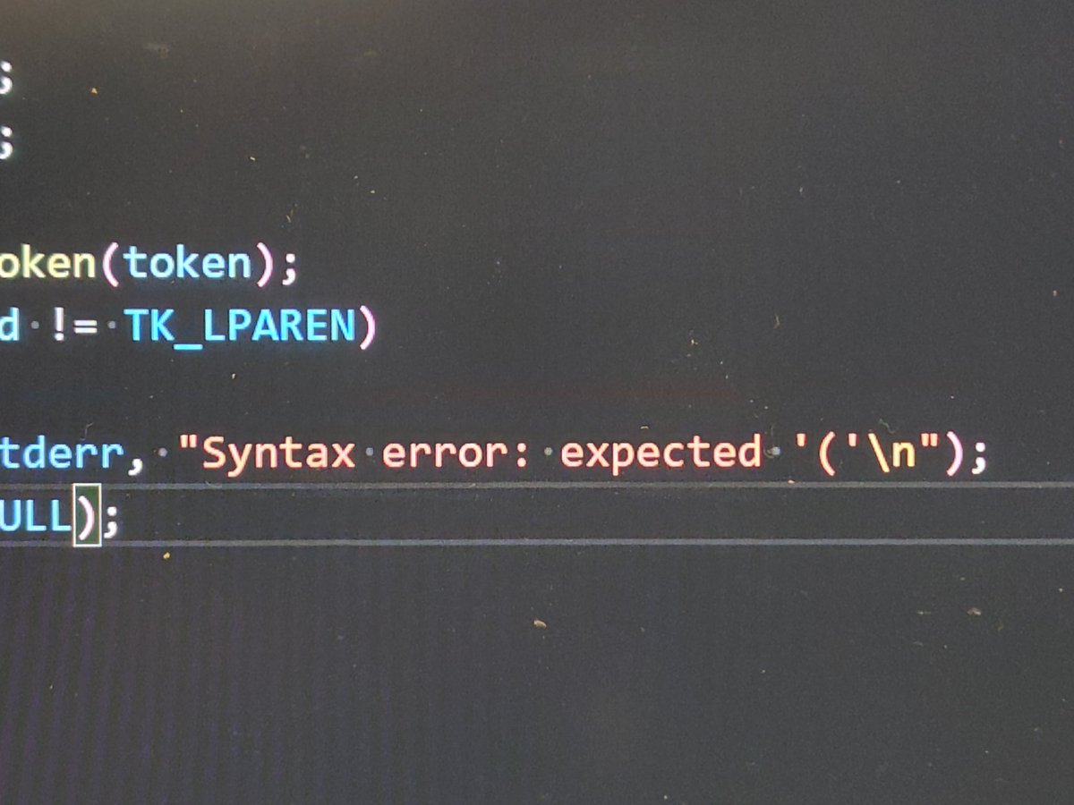 PoweredByHonda_'s tweet image. パソコンを始めて最初に目にしたメッセージがSyntax errorで、これには何度も苦しめられてきた。今、それを表示する側に立っている。#minishell