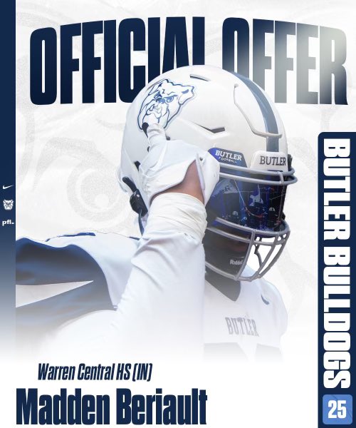 After a great conversation with <a href="/JoeCheshire/">Joe Cheshire</a>, I’m blessed to receive my first division 1 offer from Butler University!🐶 <a href="/ButlerUFootball/">Butler Football</a> @jalenmoss5 <a href="/RoryMannering/">Rory Mannering</a> <a href="/mikekirschner1/">mike kirschner</a> <a href="/WARRENCENTRALFB/">WC Football🏈</a>