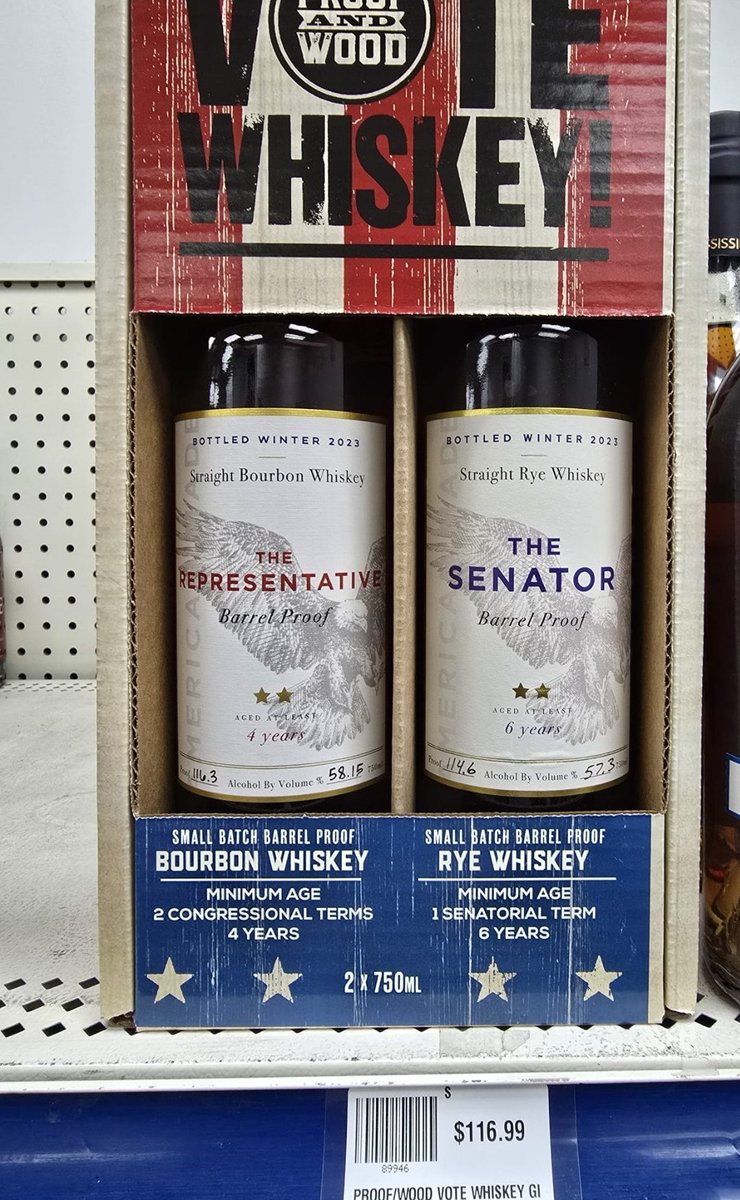 libradunn's tweet image. These are two fantastic bourbons individually and I love the fact that they are giving a civics lesson. #Purchased