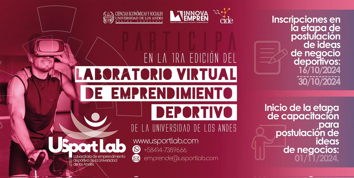 🚀 ¡Convierte tu pasión por el deporte en un negocio exitoso con USportsLab! 🚀

En nuestro laboratorio virtual de emprendimiento deportivo, te guiamos desde la idea inicial hasta la consolidación de tu empresa deportiva. 

¿Qué ofrecemos?

🧵
