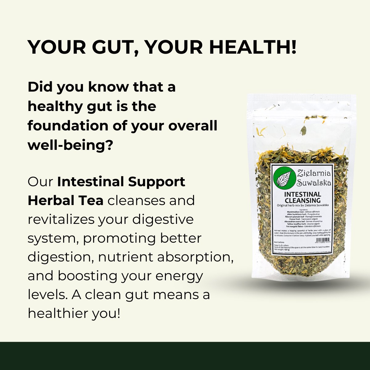 SlavicHerbs's tweet photo. A balanced gut is key to a happier, healthier life!
Our Intestinal Support Herbal Tea helps flush out toxins, reduce inflammation, and support smooth digestion. Perfect for anyone looking to reset their gut naturally. Ready to start your cleanse?
#GutCleanse #HerbalTea #DigestiveSupport