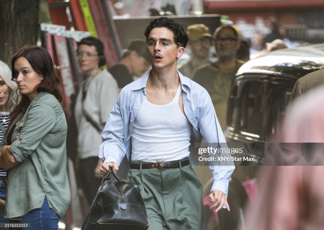 Photos of Timothée Chalamet on the set of ‘Marty Supreme’