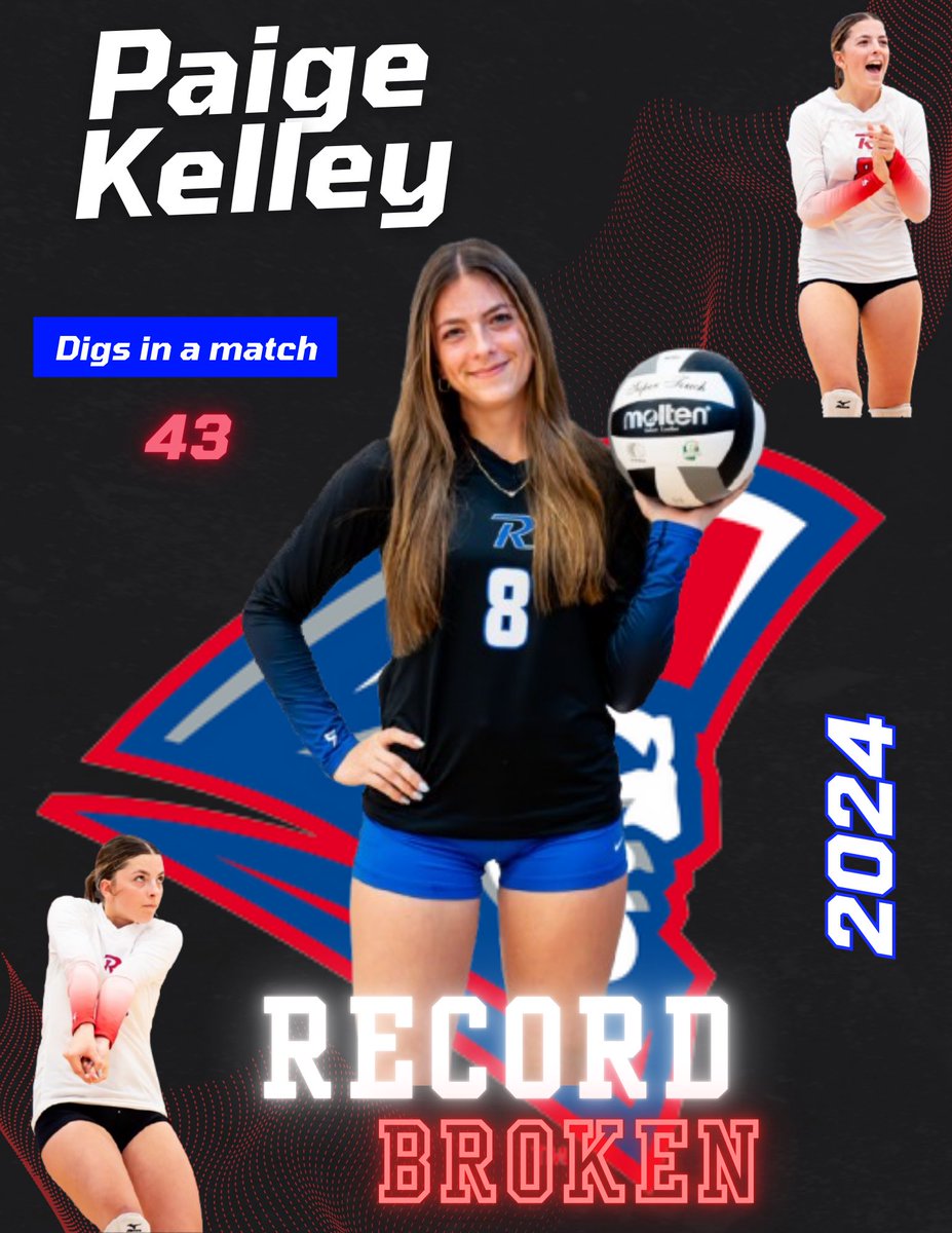 A special thing happened this past Thursday night… Our senior libero Paige Kelley had broken the school record for digs in a single match. This record was previously broken in 2018. We are so very proud of our talented #8👏🏼👏🏼❤️🏐💙