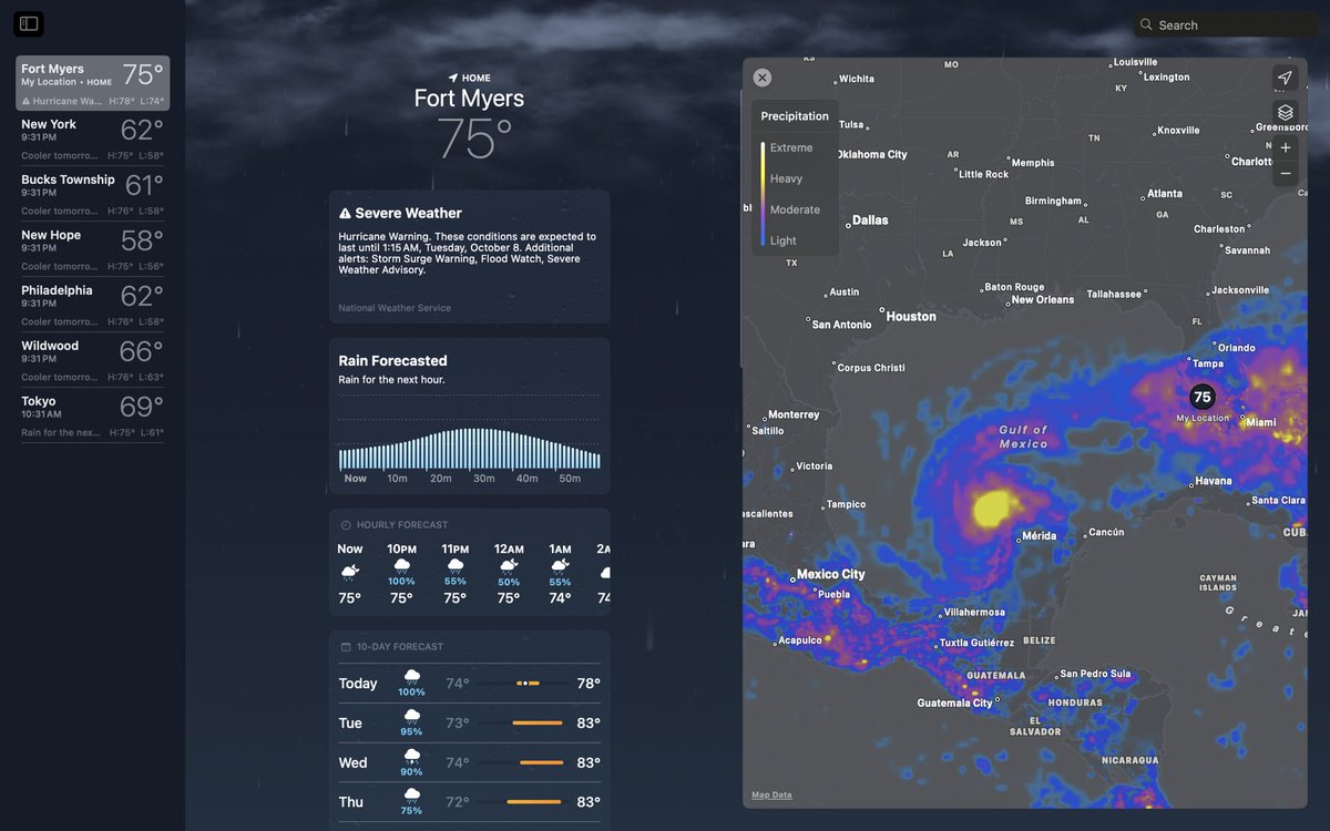 2JohnAW's tweet photo. The weather App' in iOS and MacOs is dope Af. 🥴🤒

Tracking Hurricane Milton real time. https://t.co/SRfhBVSWeu