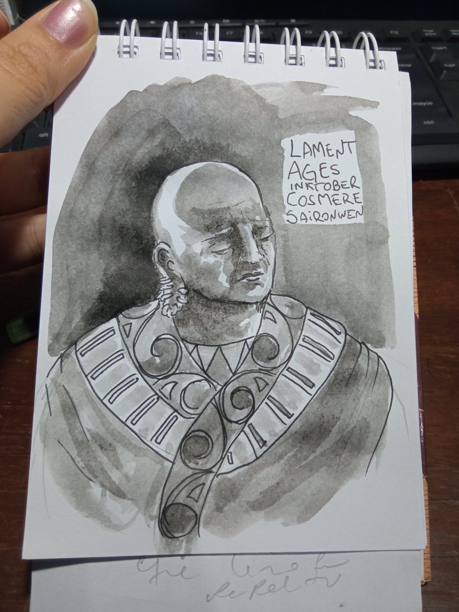 I made this one for #cosmereinktober days 6 and 7
Because I was feeling sick to paint 🥲
#lament and #ages
#inktober #cosmere