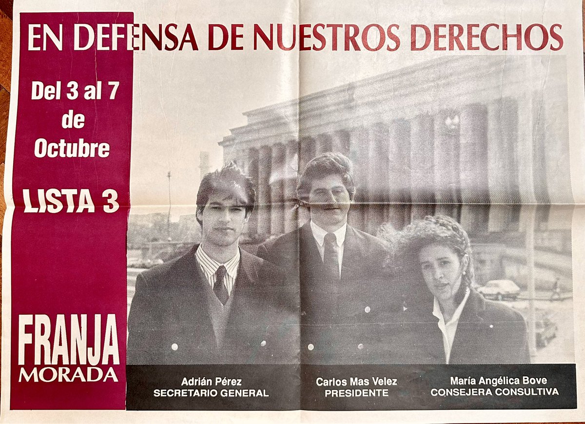 Hace 30 años asumía como presidente del Centro de Estudiantes de <a href="/DerechoUBA/">Facultad de Derecho</a>. Los estudiantes confiaron masivamente en la <a href="/FranjaDerecho/">FRANJA DERECHO UBA</a> para garantizar una facultad plural, inclusiva, democrática y de calidad. Fue, tal vez, de las responsabilidades más desafiante de mi vida.