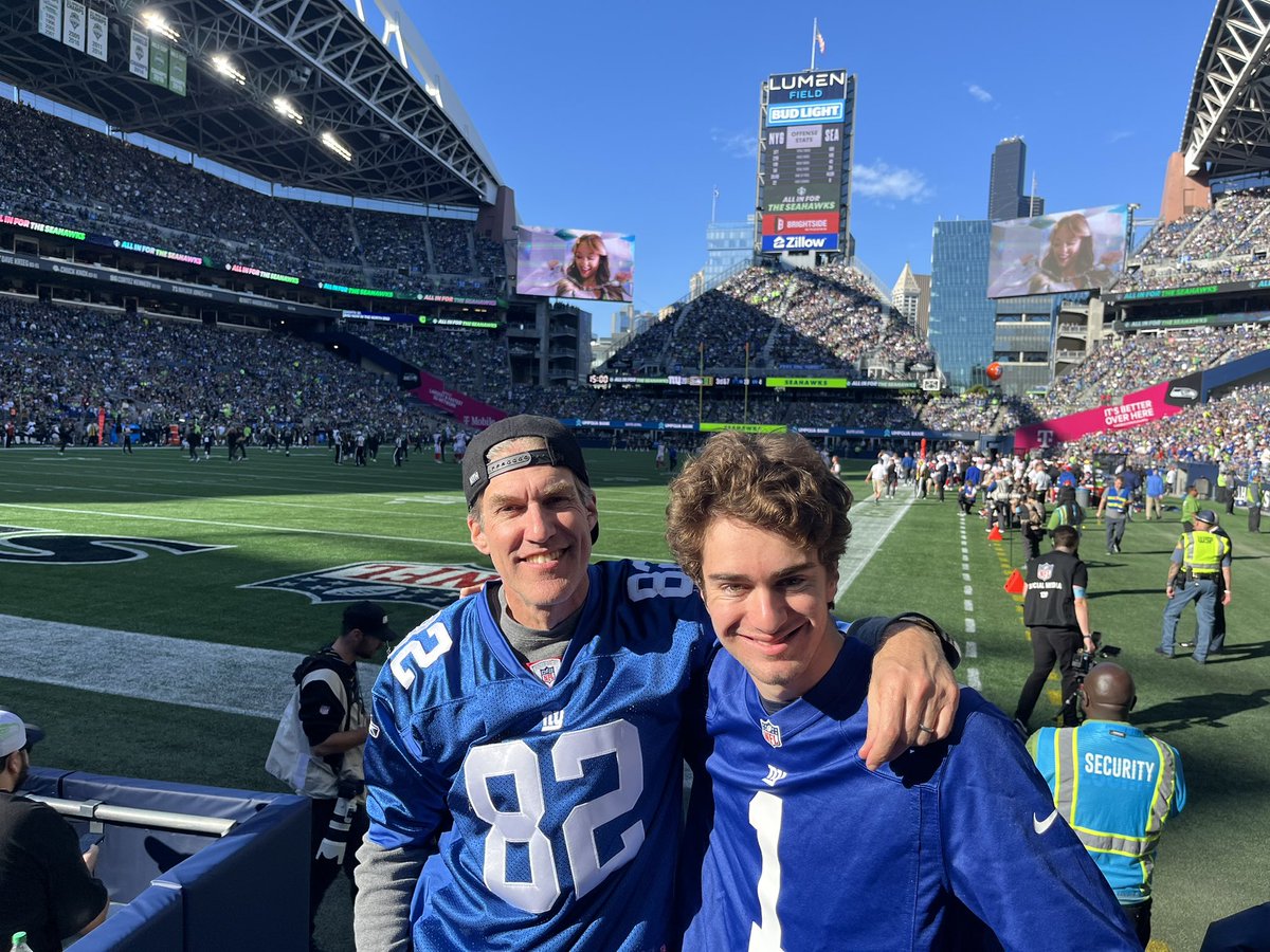 CraigIsaac's tweet photo. A big victory with an epic blocked field goal in the #bigblue @Giants takeover #nowornever #mustbeinthefrontrow @WFAN660 @BobPapa_NFL @carlbanksgiii @Schmeelk #giants #nyg #newyorkgiants #gmen #newyork #ny #letsgo #nflย #football #touchdown #giants #nygiants #aiart by #AIDiscJockey https://t.co/NkxHXwODfk
