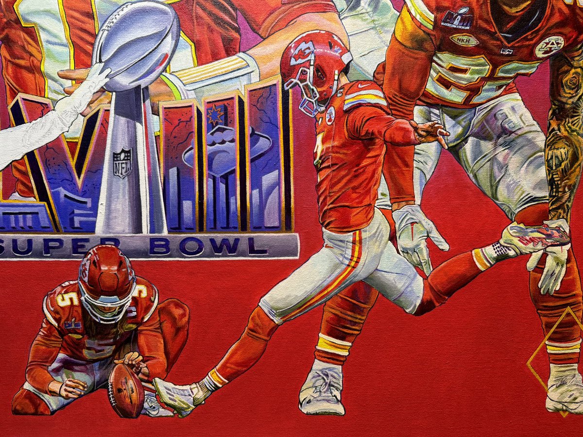 richesson's tweet photo. Adding @buttkicker7 to my @Chiefs Super Bowl 58 painting https://t.co/dPYRgUMN0R
