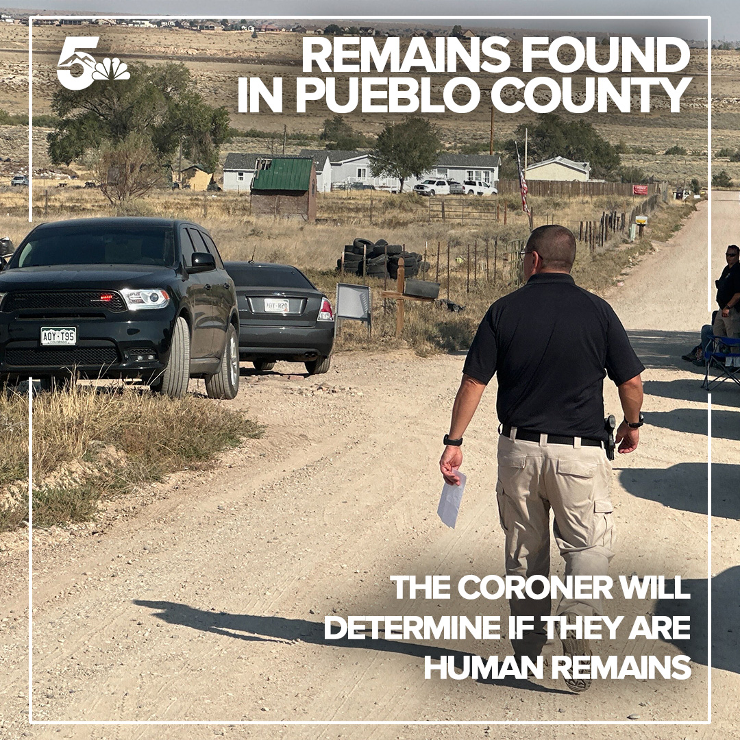 KOAA's tweet photo. Remains were found in Pueblo County Monday, and the coroner will determine whether or not they are human.
Several agencies were investigating possible human remains connected to a missing persons case in Colorado Springs.
More at: https://t.co/zajkNQ0DJS
#pueblocounty #cspd https://t.co/k7aM4ZZW96