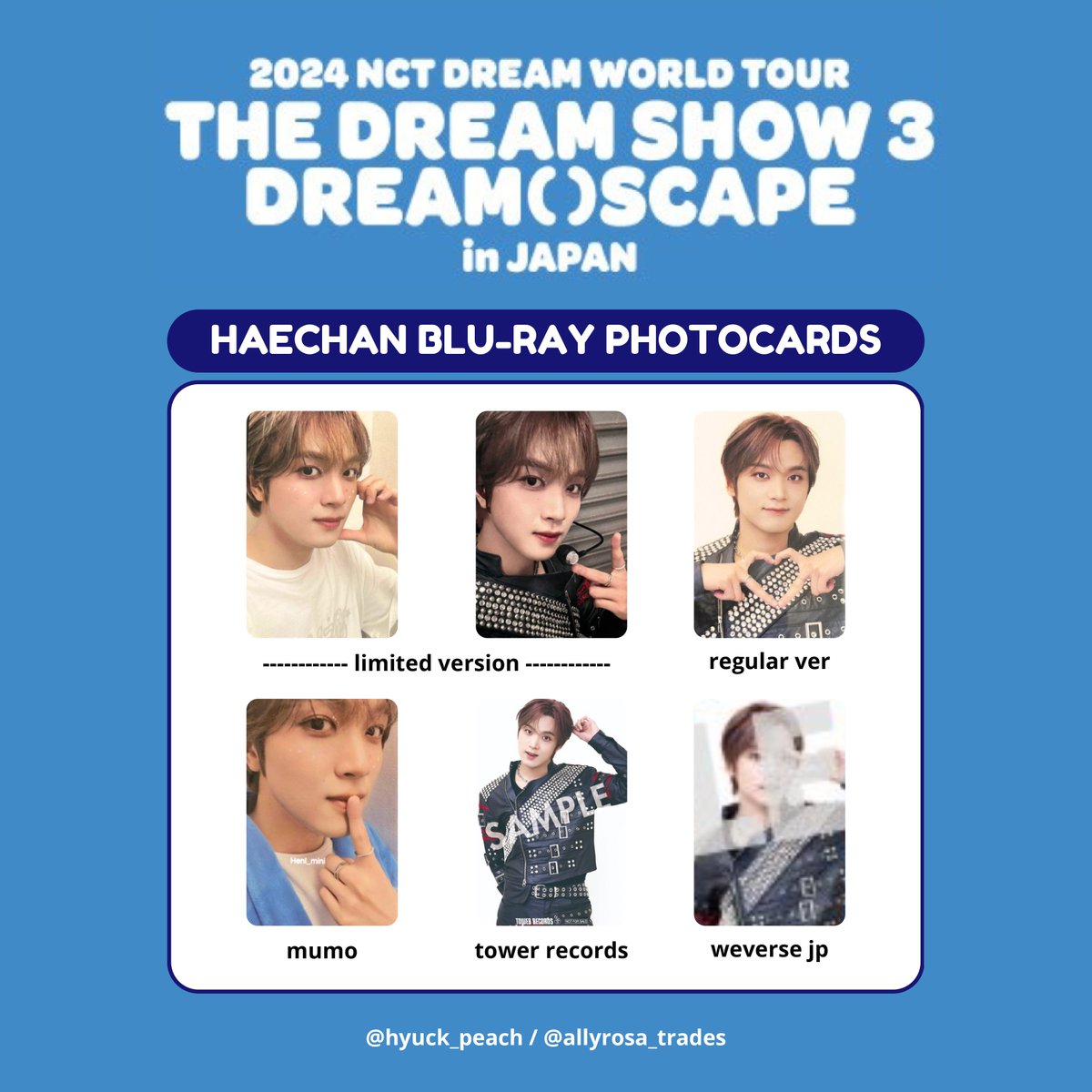 NCT DREAM TDS3 JAPAN BLU-RAY - HAECHAN PHOTOCARD TEMPLATE 엔시티