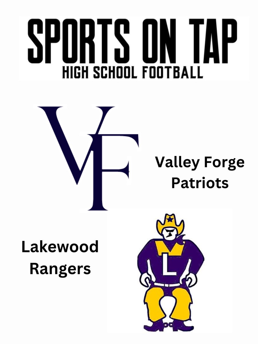 Sports On Tap (@sotpodcast) on Twitter photo SOT Featured Football Game Week 8
Sean Duffy
Valley Forge Patriots vs Lakewood Rangers
<a href="/VFAthletics/">Valley Forge HS</a> <a href="/ForgeFootball/">Valley Forge Patriots Football</a> <a href="/LkwdAthletics/">LakewoodHS Athletics</a> <a href="/LKWD_rangerfb/">Lakewood Ranger Football</a> <a href="/seanduffy1013/">Sean Duffy</a> SOT Featured Football Game Week 8
Sean Duffy
Valley Forge Patriots vs Lakewood Rangers
<a href="/VFAthletics/">Valley Forge HS</a> <a href="/ForgeFootball/">Valley Forge Patriots Football</a> <a href="/LkwdAthletics/">LakewoodHS Athletics</a> <a href="/LKWD_rangerfb/">Lakewood Ranger Football</a> <a href="/seanduffy1013/">Sean Duffy</a>