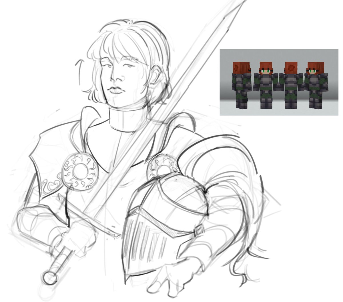 Sketched knight ash by popular demand ! (No one asked me to) #RoomiesRoyal