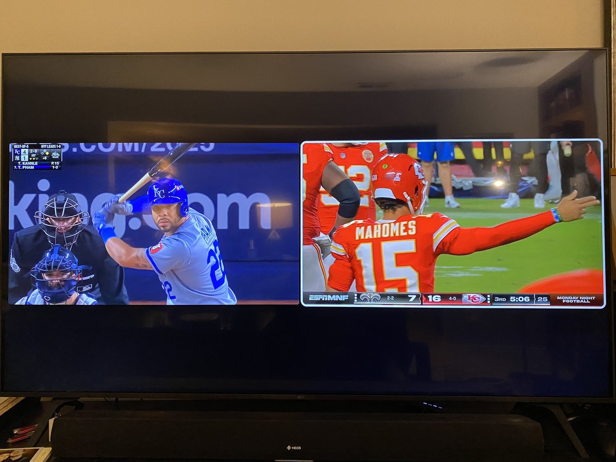 Double screening Kansas City sports on a Monday.