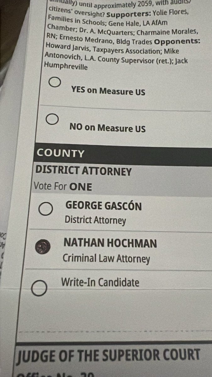 LABornRaised13's tweet image. Just opened my vote-by-mail ballot. Went straight to this race. Proudly VOTED for @NathanHochmanDA for LA County District Attorney! We can’t afford another 4 years of gasCON!!! #LosAngelesCountyDistrictAttorney #LACDA #LosAngelesCounty #LosAngeles #LA #vote #NathanHochmanDA…